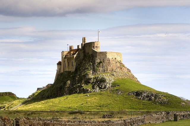Lindisfarne Castle sat on a rocky outcrop on Holy Island
