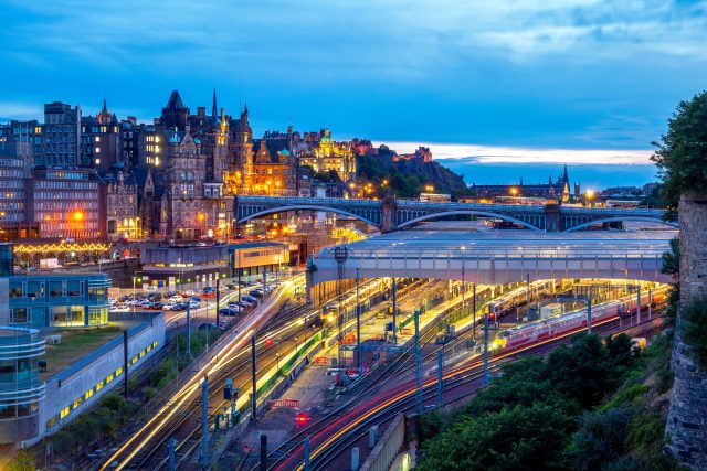 Train station in Edinburgh